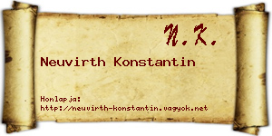 Neuvirth Konstantin névjegykártya